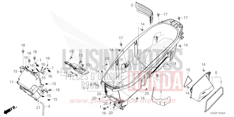 LUGGAGE BOX for Forza 125 MAT CYNOS GRAY METALLIC (NH312) from 2023